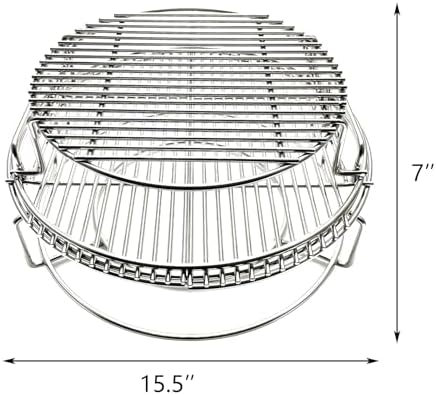 15.5" Multi-Level Cooking Grate System for BGE M, Big Green Egg Medium, Brinkmann Cook'N Cajun Charcoal Grill - Image 2