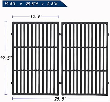 Leship 19.5 inch Cooking Grates Replace for Weber 7524, 7528, Weber Genesis 300 Series Genesis E310 E320 E330 S310 S320 S330 EP310 EP320 EP330 Grills, Cast Iron Grill Grates (19.5" x 12.9" Each) - Image 2