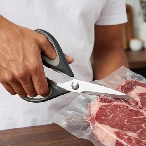 Kitchen Scissors All Purpose Heavy Duty, Kitchen Utensils Set, Stainless Steel Cooking Utensils Gadgets, Meat Poultry Food Shears Dishwasher Safe Utility Tools Home Gift (Black Red) - Image 7