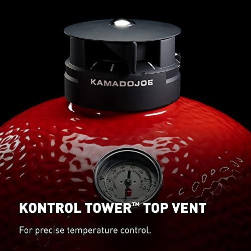 Kamado Joe Classic Joe Series II 18-inch Ceramic Charcoal Grill and Smoker with Cart, Side Shelves, Stainless Steel Grates and 250 Cooking Square Inches in Red, Model KJ-23RHC - Image 5