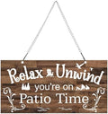 Hotop Metal Patio Sign Vintage Wall Decor for Outdoor, 12 x 6", Brown by HOTOP