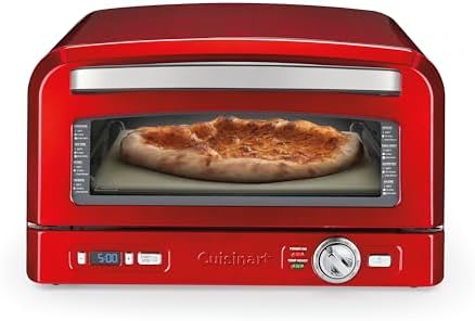 Cuisinart Indoor Pizza Oven – Bake 12” Pizzas in Minutes – Portable Countertop Pizza Oven – Pomodoro Red Stainless Steel - CPZ-120R by Cuisinart