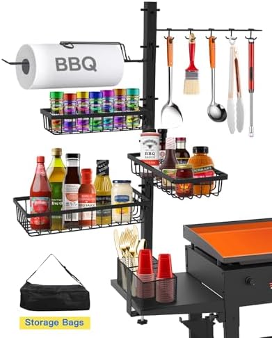 Griddle Caddy for Blackstone Griddle Accessories with Powder Coating, Black by Concons