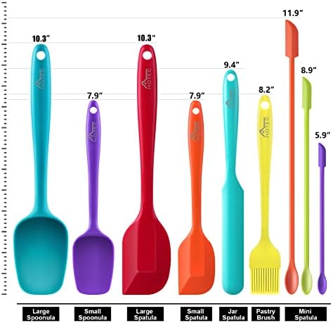 HOTEC 9-Pack BPA Free Silicone Spatula Set, Multi-Color - Image 2
