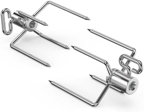 onlyfire 6008 Stainless Steel Rotisserie Meat Forks for Grills, 1 Pair - Image 2