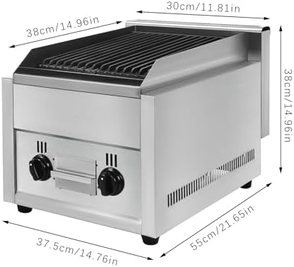 Commercial Gas Grills 2 Hearth Gas and Propane Flat Top Grills Natural Gas/Propane Gas Radiant Grills Countertop Char Broiler Grills with Adjustable Temperature For Garden Patios - Image 2