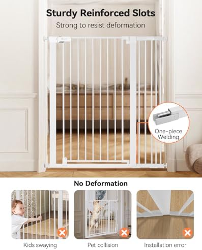 COMOMY 42" Extra Tall Baby Gate for Stairs, Fits 29.5" to 40.6" Openings - Image 4