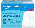 Amazon Basics Scented Trash Bags, Tall Kitchen Drawstring, Clean Scent, 13 Gallon, 200 Count, Pack of 1, Packaging May Vary by AmazonBasics