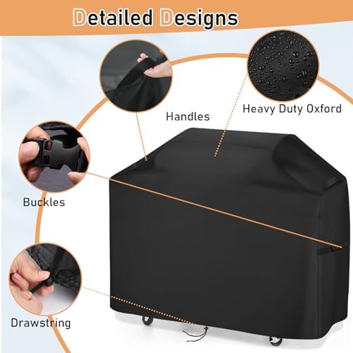 Gas Grill Cover for CharBroil 5+ Burner Gas Grill, Outdoor BBQ Cover Heavy Duty Waterproof Barbecue Grill Cover for Nexgrill - 72" L×24" W×42" H - Image 3
