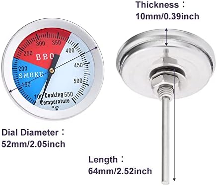 2 inch/52mm 550F BBQ Thermometer Gauge, Barbecue Grill Temperature - Image 3
