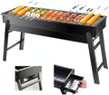 Portable Charcoal Grill, Portable Tabletop BBQ for Outdoor Cooking | Compact Folding Grill for Camping, Hiking, Picnics & Travel | 24”x13”x9” Lightweight Smoky Flavor Grill by Ruutcasy