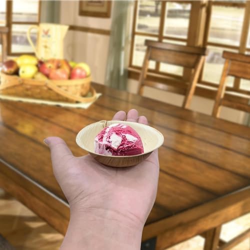 Raj Disposable Bamboo Bowls (100 Count, 4" Bowls) Strong Bowl Bamboo Party Bowl - Decorative Compostable Tableware for Lunch, Dinner, Birthday, Camping, Outdoor, Picnic, Parties - Image 2