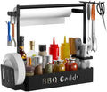Grill Caddy for Outdoor Grill, BBQ Caddy with Paper Towel Holder & 4 Hooks by ZDDLOINP