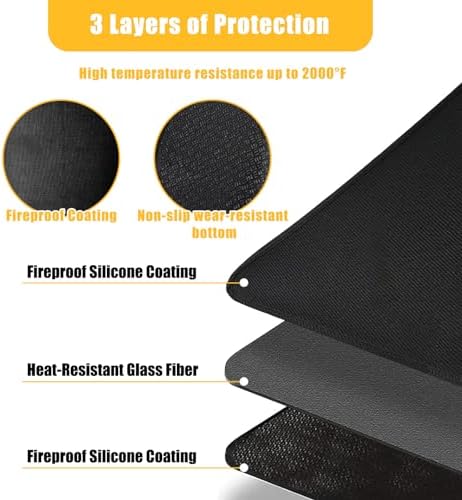 Tirifer 24" Round Grill Mat, Fire Pit Mat Fireproof Under Grill Mat Oil-Proof Waterproof BBQ Pad for Outdoor Grill Accessories, Heat Resistant Protective Deck and Patio Mat Fire Resistant Pad - Image 4