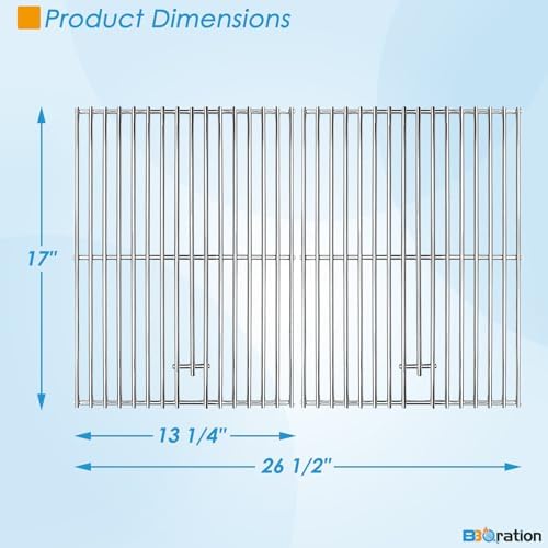 17" Grill Grates for Nexgrill 4-Burner 720-0830H 720-0783E Nexgrill Replacement Parts 5 Burner 720-0888N 720-0888 720-0697, Cooking Grate Grill Parts for Kenmore, Uniflame and More - Image 4