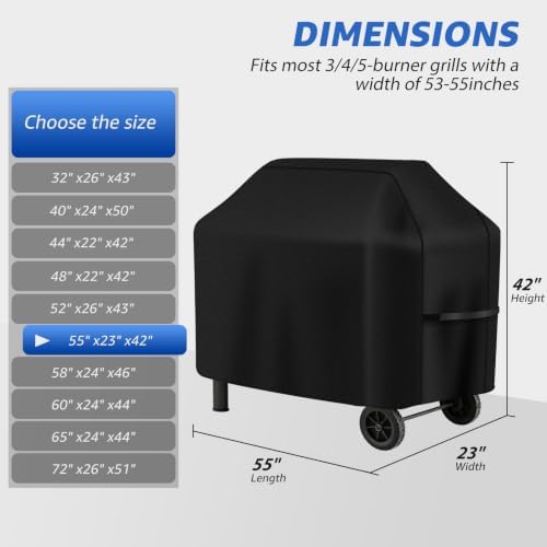 Perfect Grill Cover for Outdoor Grills Waterproof Rip-Proof Weather Resistant for Reliable Protection Griddle Cover Easy to Clean Adjustable Hem Drawstring Fade Resistant (Beige, 55) - Image 2