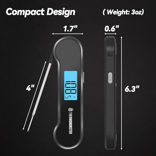 0.5 Sec Instant Read Meat Thermometer Digital for Cooking, Black - Image 3