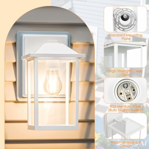 MATAMEYE Outdoor Wall Light Fixture, Exterior Waterproof Porch Lighting - Image 6