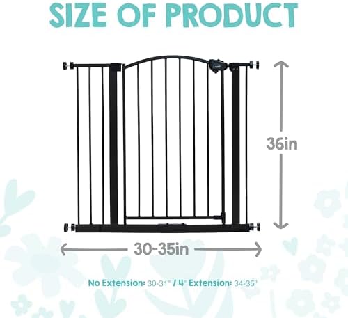 Regalo Safety 36" Extra Tall Arch Baby Gate, Bottom of Stairs & Doorways - Image 2