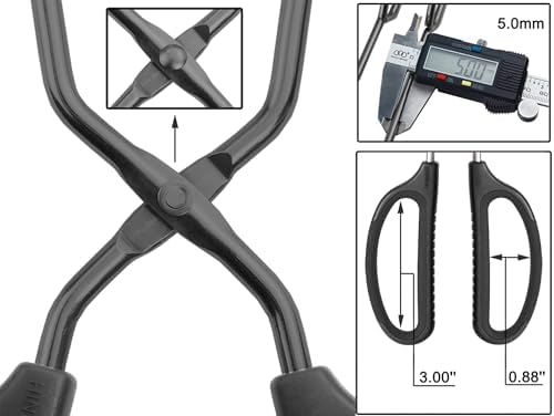 HINMAY Stainless Steel Kitchen Scissor Tongs 10" and 12" Set (Black) - Image 3