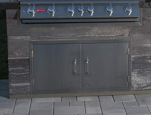 Bull Outdoor Products 34000 38" Double Access Doors – 304 16 Gauge Stainless Steel, Double Walled Design, Rust and Stain Resistant, Outdoor Kitchen Cabinet Access for Propane Tanks, Heavy Duty - Image 2
