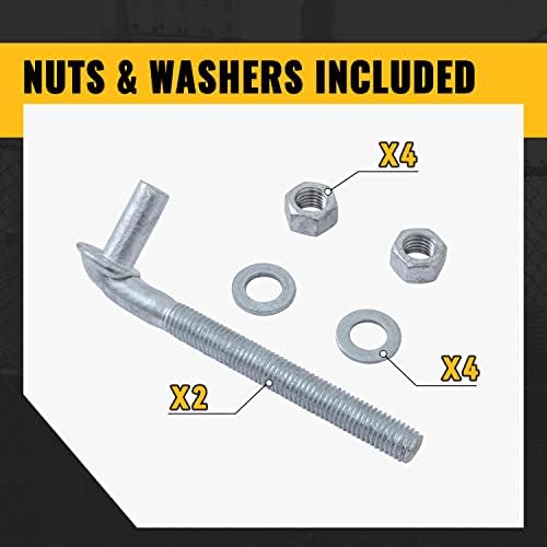 VIVIDA 5/8" X 6" J Bolt Gate Hinge, Heavy Duty Gate Hinge Bolt, 2-Pack - Image 6