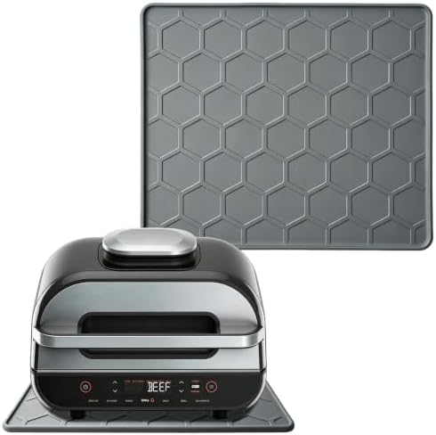 Winceed Silicone Heat Resistant Mat for Ninja Foodi Smart XL Grill, Anti-Slip Silicone Mat Compatible with Ninja Foodi Indoor Grill, Kitchen Countertop Protection, Dishwasher Safe, Grey by Winceed