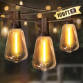 LAMPHOME LED Outdoor String Lights 100FT Patio Lights with 52 Shatterproof ST38 Vintage Edison Bulbs, Outside Hanging Light Waterproof for Porch, Deck, Garden, Backyard, Dimmable 2700K by ULL