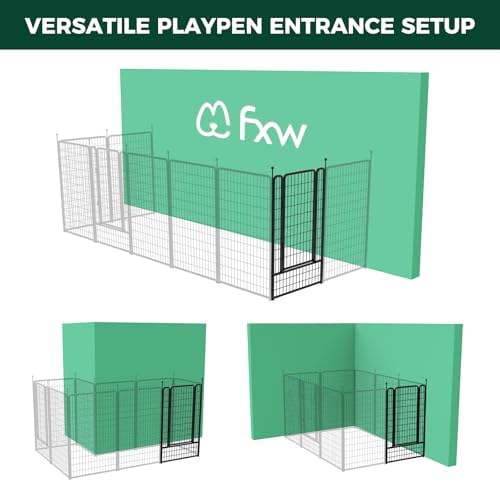 FXW Add-On Gate Panel for Outdoor Dog Playpen, 50" H, Black, Patented - Image 3