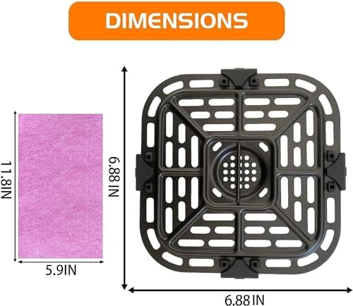 2QT Air Fryer Tray for Instants Vortex Mini Air Fryers, Upgraded Double Layer Nonstick Coating Air Fryer Grill Pan Crisper Plate Rack Grate Shelf for Instant 2QT Air Fryer, Dishwasher Safe - Image 6