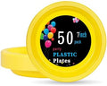 WELLIFE 7 Inch Yellow Plastic Plates 50 Count by WELLIFE