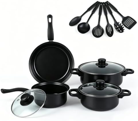 13-Piece Non Stick Pots and Pans Set,Cooking Pan Set,Maifan Stone Coating by KANYUNCD