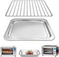 Air Fryer Replacement Parts for Emeril Lagasse Everyday 360 Air Fryer, Food-Grade Non-stick Stainless Steel Air Fryer Accessories，Including 12''×10'' Grill Pan Plate Tray and 12.4''×10'' Wire Rack by GWY