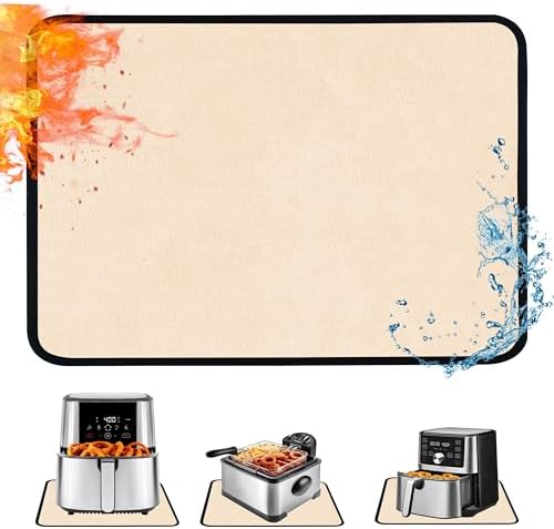 TOHONFOO Heat Resistant Mats for Countertop & Air Fryer, 24x16 in, Khaki by TOHONFOO