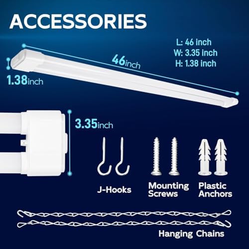 hykolity LED Shop Light 4FT 44W (300W Equivalent), 4600LM 5000K Daylight - Image 2