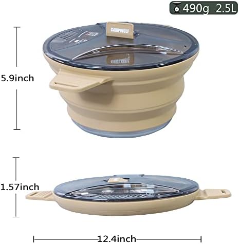 2.5L Collapsible Camping Cook Pot, Khaki - Image 6