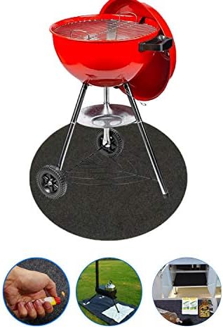 Round Under Grill Splatter Mat, Oil Heat Resistant BBQ Gas Grill Garage Cabinet Protective Floor Mat Rug for Outdoor Backyard Deck Patio 27’’x27’’/36’’x36’’ (36‘’x36'’) - Image 4