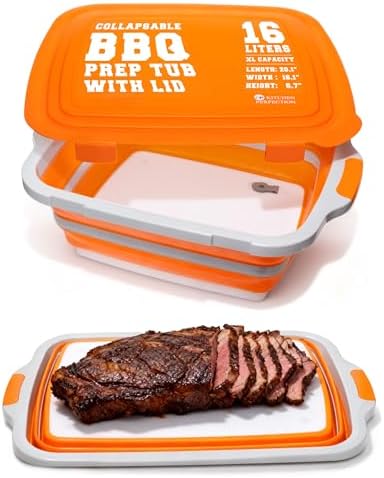 KITCHEN PERFECTION Collapsible XL Smoker & BBQ Prep Tub with Locking Lid by Kitchenperfection