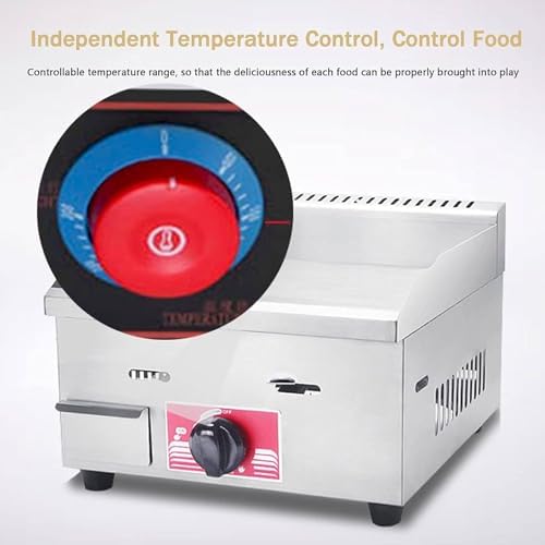 Commercial Gas Griddles, Countertop Flat Top Griddle Flat Top Fry Pan, Adjustable Temperature, Kitchen LPG Gas Grill for Outdoor Catering, - Image 3