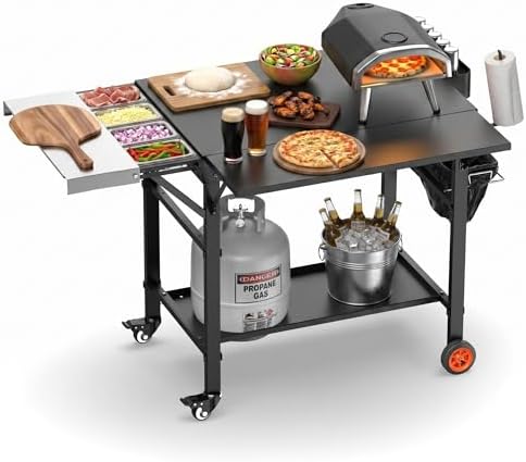 Pizza Oven Table for Ooni Pizza Ovens, Large Countertop Pizza Oven Stand by GriddleAccessories