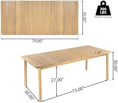 Christopher Knight Home Matera Acacia Wood Outdoor Dining Set for 8, 9 Piece Patio Dining Table and Chair Set, Wooden Outdoor Dining Armchair and Table Set with Removable Cushion, Light Teak+Beige - Image 6