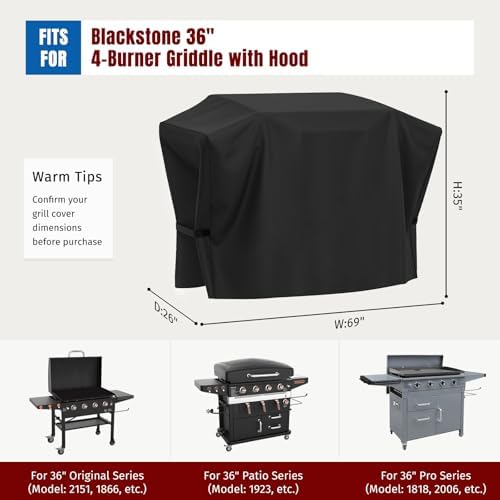 SHINESTAR 5482 Griddle Cover for Blackstone 36 Inch Griddles with Hood - Image 3
