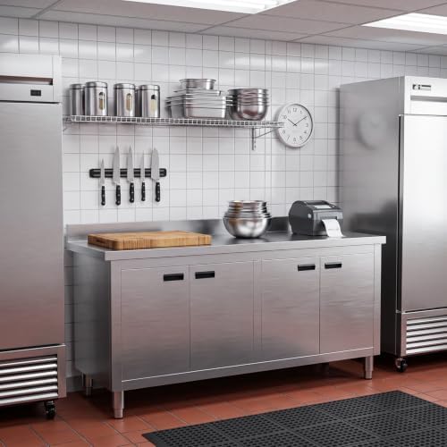 71“ Stainless Steel Work Table with Cabinet, 5-Door Storage Cabinet - Image 6