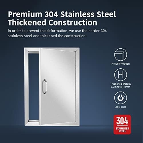 Anfrere 17" W x 24" H Outdoor Kitchen Door, Premium 304 Stainless Steel - Image 5