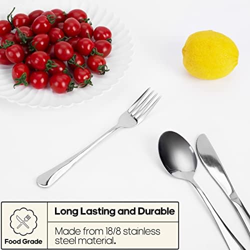 Travel Utensils with Case, Quatish Portable Silverware Set for Work, Stainless Steel Reusable Travel Cutlery, Fork and Spoon Set for Camping, Picnic, Gadgets, Lunch Box for Men, Christmas Gift, Silver - Image 2