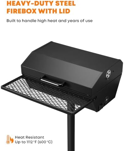Stanbroil Deluxe Park Style Charcoal Grill with Griddle & Lid, 24-Inch - Image 6