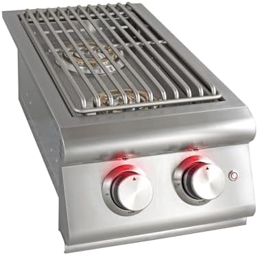 Heavy-Duty Stainless Steel Outdoor | Blaze Double Side Burner Natural Gas Grill Barbeque | LED Lights Thermometer | Best Of Backyard For Grilling Masters | BLZ-SB2LTE-NG by Blaze