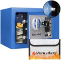 Voncabay Money Safe Box for Home with Digital Keypad, 0.23 Cu. Ft., Blue by Voncabay