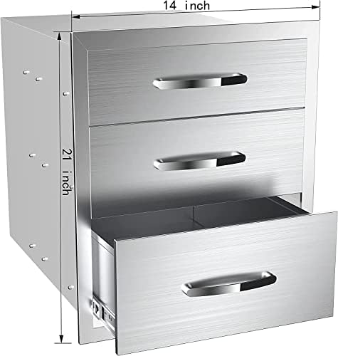 Outdoor Kitchen Drawers 14" W x 21" H x 23" D Stainless Steel - Image 3