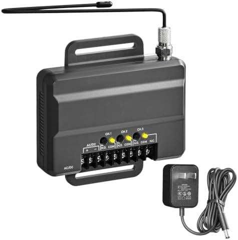 850LM Universal Gate and Garage Door Opener Receiver with 12V Power Supply, Compatible with Most Gate and Garage Door Opener, 3 Channel Designed for Both Gated Communities and Commercial Buildings by Unknown